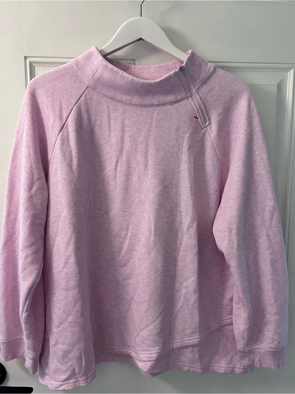 Talbots Pale Pink Mock Neck Half-Zip Sweatshirt